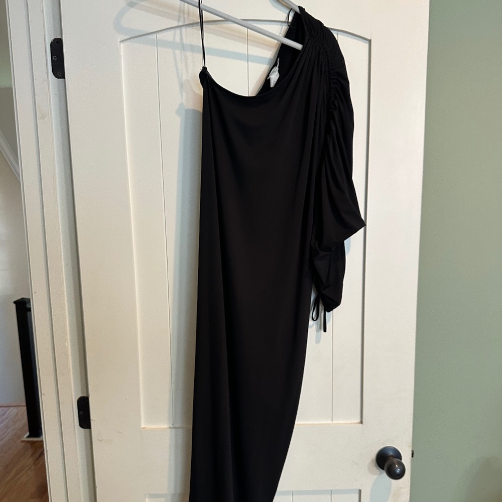 H&M One Shoulder Black Long Dress